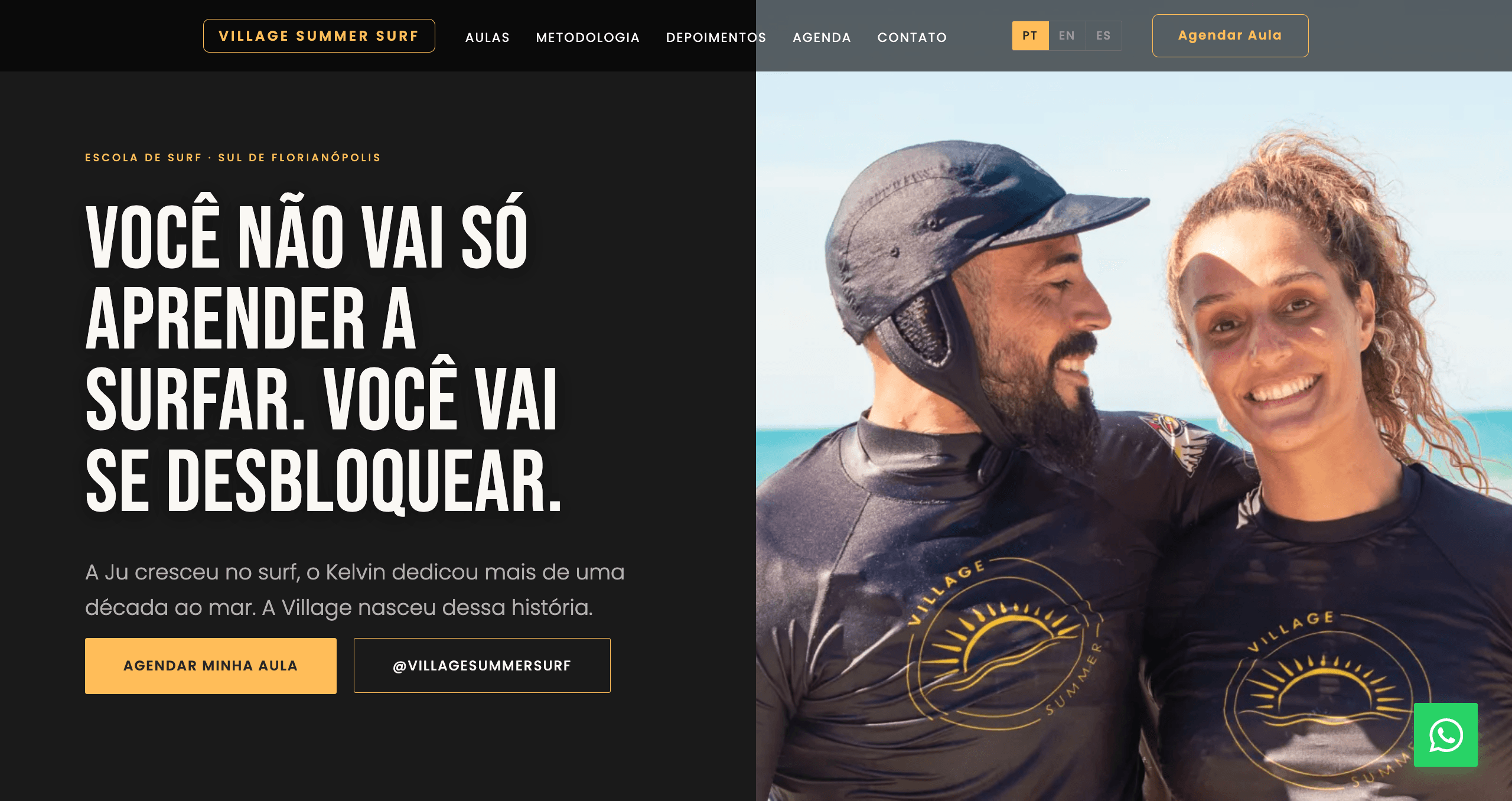 Captura de tela do site villagesummersurf.com.br